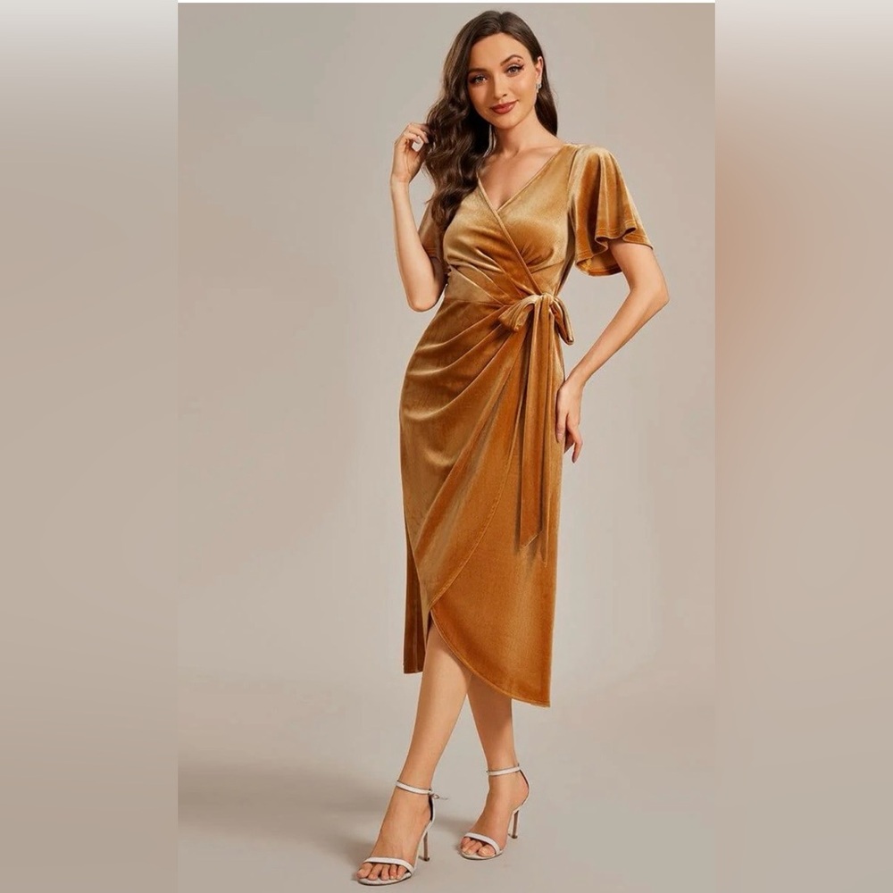 Ever Pretty Bronze Asymmetrical Dress